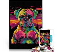 1000 Pieces Jigsaw Puzzles for teenagers Boxer Boxing Bulldog Dog Challenging Game Gifts deal as gifts for the whole family 26x38cm