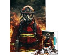 1000 Pieces Jigsaw Puzzles for Teenagers Brave Firefighter in Action Puzzles for Adults Family Game Hand Speed Race Unique Birthday And Xmas Gifts (Size 50x75cm)