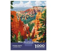1000 Pieces Jigsaw Puzzles for Teenagers Bryce Canyon National Park Illustration Jigsaw Puzzle DIY Toys Birthday Present Christmas Birthday Gifts 38x26cm/1000pcs
