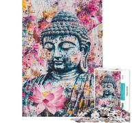 1000 Pieces Jigsaw Puzzles for Teenagers Buddha's Serenity with Lotus Jigsaw 1000 Piece Relax Games Great Gifts for Games Difficult Challenge (Size 38x52cm)