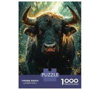 1000 Pieces Jigsaw Puzzles for Teenagers Bull in The Forest Adult Puzzles Brain Teaser Game Difficult Hard Fun Activities at Home 52x38cm/1000pcs