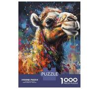 1000 Pieces Jigsaw Puzzles for Teenagers Camel Painting Adult Jigsaw Puzzle DIY Toys Stress Reliever Christmas Birthday Gifts 52x38cm/1000pcs