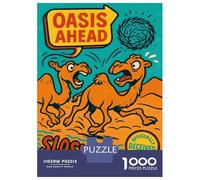 1000 Pieces Jigsaw Puzzles for Teenagers Camels Desert Oasis Puzzles for Adults Relaxing Games Stress Reliever Fun at Home Activities, 70x50cm/1000pcs