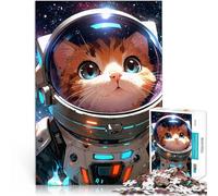 1000 Pieces Jigsaw Puzzles for teenagers Cat Astronaut in Space Spielspielzeug Geburtstagsgeschenk, Geschenke, Wandkunst75x50cm