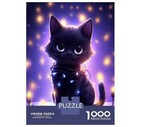 1000 Pieces Jigsaw Puzzles for Teenagers Cat Kitten Christmas Light Jigsaw Puzzle Relaxing Games Analysis And Logic Challenging Game Gifts 38x26cm/1000pcs