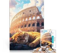 1000 Pieces Jigsaw Puzzles for teenagers Cat Napping at Colosseum Quizspiel denn eignet sich ideal als Geschenk für die ganze Familie52x38cm