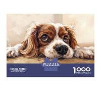 1000 Pieces Jigsaw Puzzles for Teenagers Cavalier King Charles Spaniel Painting Adult Jigsaw Puzzle DIY Toys Stress Reliever Christmas Birthday Gifts 70x50cm/1000pcs