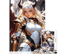 1000 Pieces Jigsaw Puzzles for Teenagers Celestial Warrior Angel in Gilded Armor Practical Game For Family Fun Educational Toy for Birthday, Chrismas (38x52cm)