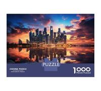 1000 Pieces Jigsaw Puzzles for Teenagers City Skyline Sunset Reflection Jigsaws for Adults Family Game But Fun And Humorous Christmas Birthday Gifts 52x38cm/1000pcs