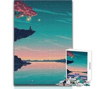 1000 Pieces Jigsaw Puzzles for Teenagers Cliffside Contemplation at Twilight Practical Game Presents for Women Anti-Stress Toys Size 50x75cm