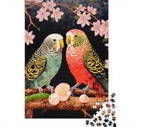 1000 Pieces Jigsaw Puzzles for Teenagers Colorful Parrots with Flowers-1 Puzzles for Adults Relaxing Games Stress Reliever Fun at Home Activities, 38x26cm/1000pcs