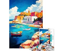 1000 Pieces Jigsaw Puzzles for Teenagers Comino Island Art Poster Puzzle for Adults Hands-on Game Staycation Kill Time Christmas Birthday Gifts (Size 38x26cm)