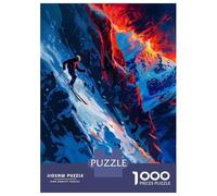 1000 Pieces Jigsaw Puzzles for Teenagers Cool Skier In A Mountain Puzzles for Adults Relaxing Games Stress Reliever Fun at Home Activities, 38x26cm/1000pcs