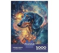 1000 Pieces Jigsaw Puzzles for Teenagers Cosmic Dachshund Space Sausage Dog Jigsaws for Adults Hands-on Game But Fun And Humorous Unique Birthday And Xmas Gifts 38x26cm/1000pcs