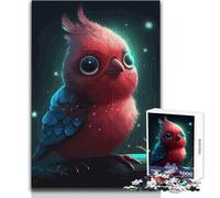 1000 Pieces Jigsaw Puzzles for Teenagers Cute Red Bird with Big Eyes Educational Family Game Difficult Challenge Birthday Gift Size 50x75cm