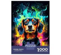 1000 Pieces Jigsaw Puzzles for Teenagers Dachshund in Neon Colors Jigsaws for Adults Hands-on Game But Fun And Humorous Unique Birthday And Xmas Gifts 70x50cm/1000pcs