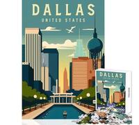 1000 Pieces Jigsaw Puzzles for Teenagers Dallas Texas United States Jigsaws for Adults Puzzle For Family Fun Difficult And Challenge Stress Reduction Gifts (50x75cm)
