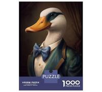 1000 Pieces Jigsaw Puzzles for Teenagers Dapper Duck Portrait Adult Puzzles Brain Teaser Game Difficult Hard Fun Activities at Home 52x38cm/1000pcs