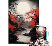 1000 Pieces Jigsaw Puzzles for Teenagers Dark Asian Landscape Art Learning Educational Toys for Educational Game Improve Memory Gifts Birthday (Size 38x52cm)