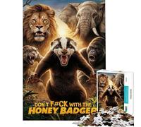 1000 Pieces Jigsaw Puzzles for Teenagers Dont F With Honey Badger Puzzle for Adults Hands-on Game Staycation Kill Time Christmas Birthday Gifts (Size 50x75cm)