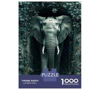 1000 Pieces Jigsaw Puzzles for Teenagers Elephant Emerging from Ivy-covered Tunnel Jigsaw for Adults Hands-on Game Pattern Assembly Fun at Home Activities, 38x26cm/1000pcs