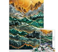 1000 Pieces Jigsaw Puzzles for Teenagers Emerald Mountain's Golden Dawn Fun Games Precision Cutting Home Decoration Toys Enhance Love between Couples (52X38cm)