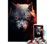 1000 Pieces Jigsaw Puzzles for Teenagers Evil White Wolf Learning Educational Toys Relaxing Games A Work of Art Gifts Birthday (Size 38x26cm)
