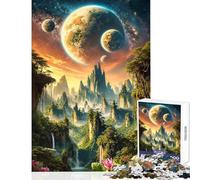 1000 Pieces Jigsaw Puzzles for Teenagers Extraterrestrial Eden Fun Games Stress Reliever Educational Toy Enhance Love between Couples (38x52cm)