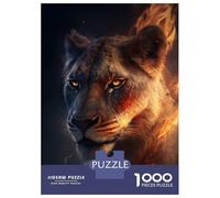 1000 Pieces Jigsaw Puzzles for Teenagers Fire Lioness Adult Jigsaw Puzzle DIY Toys Stress Reliever Christmas Birthday Gifts 70x50cm/1000pcs