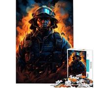 1000 Pieces Jigsaw Puzzles for Teenagers Firefighter Flame Fun Activities at Home Learning Educational Family Game for And 14 Years And over (38X26CM)
