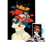 1000 Pieces Jigsaw Puzzles for Teenagers Fishy Thoughts Fun Activities at Home Tough Challenge Practical Game Suitable for People Aged 14 And Above (38x26cm)
