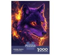 1000 Pieces Jigsaw Puzzles for Teenagers Flaming Wolf Majesty -5 Puzzle for Adults Relax Games Hand Speed Race Christmas Birthday Gifts 38x26cm/1000pcs