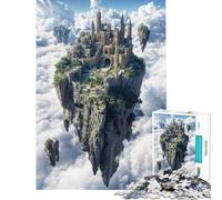 1000 Pieces Jigsaw Puzzles for Teenagers Floating Castle in The Clouds Learning Educational Toys for Educational Game Improve Memory Gifts Birthday (Size 38x52cm)