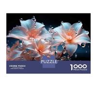 1000 Pieces Jigsaw Puzzles for Teenagers Flowers with Water Drops Puzzle for Adults Relaxing Games Home Decoration Challenging Game Gifts 70x50cm/1000pcs