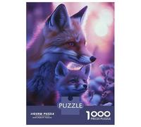 1000 Pieces Jigsaw Puzzles for Teenagers Fox Family Sunset Jigsaw Puzzle Relaxing Games Analysis And Logic Challenging Game Gifts 38x26cm/1000pcs