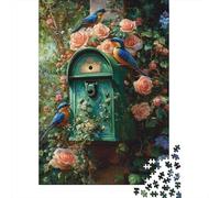 1000 Pieces Jigsaw Puzzles for Teenagers Garden Mailbox with Birds Puzzles for Adults Relaxing Games Stress Reliever Fun at Home Activities, 38x26cm/1000pcs