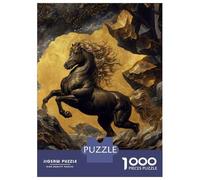 1000 Pieces Jigsaw Puzzles for Teenagers Gold X Horse Adult Puzzles Brain Teaser Game Difficult Hard Fun Activities at Home 38x26cm/1000pcs