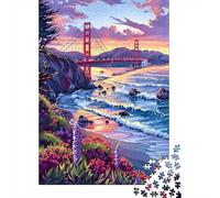 1000 Pieces Jigsaw Puzzles for Teenagers Golden Gate Bridge Sunset-18 Jigsaws for Adults Hands-on Game But Fun And Humorous Unique Birthday And Xmas Gifts 52x38cm/1000pcs