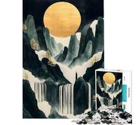 1000 Pieces Jigsaw Puzzles for Teenagers Golden Moon Mountain Learning Educational Toys Relaxing Games A Work of Art Gifts Birthday (Size 38x26cm)