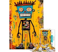 1000 Pieces Jigsaw Puzzles for Teenagers Graffiti Robot Art Educational Challenge Staycation Kill Time Relax Games for 14+ Puzzle Game Offered (38X52CM)