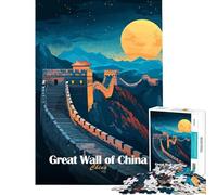 1000 Pieces Jigsaw Puzzles for Teenagers Great Wall of China Poster Educational Challenge Staycation Kill Time Relax Games for 14+ Puzzle Game Offered (50X75CM)