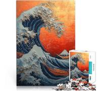 1000 Pieces Jigsaw Puzzles for teenagers Great Wave, Gold Accents Denkspiel Jedes Stück ist einzigartig Anspruchsvolles Familienspiel52x38cm