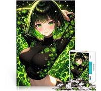 1000 Pieces Jigsaw Puzzles for teenagers Green Hair Anime Girl Familienspaß Jedes Stück ist einzigartig Anspruchsvolles Familienspiel38x26cm