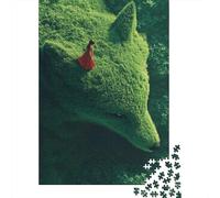 1000 Pieces Jigsaw Puzzles for Teenagers Green Wolf Statue with Girl Jigsaws for Adults Hands-on Game But Fun And Humorous Unique Birthday And Xmas Gifts 70x50cm/1000pcs