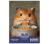 1000 Pieces Jigsaw Puzzles for Teenagers Hamster's Noodle Feast-2 Puzzle for Adults Relax Games Hand Speed Race Christmas Birthday Gifts 70x50cm/1000pcs