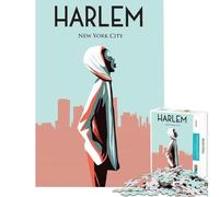 1000 Pieces Jigsaw Puzzles for Teenagers Harlem New York Poster Learning Educational Toys Relaxing Games A Work of Art Gifts Birthday (Size 38x26cm)