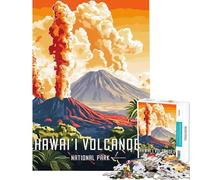 1000 Pieces Jigsaw Puzzles for Teenagers Hawaii Volcanoes National Park Poster Challenging To Complete Enhance Memory Hands-on Game for And from 14 Years And over (50x75cm)