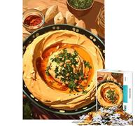 1000 Pieces Jigsaw Puzzles for Teenagers Hummus Bowl with Toppings And Sides Toy Intellectual Game Relaxing Games Suitable for Couples Funny Gifts (size 38x52cm)