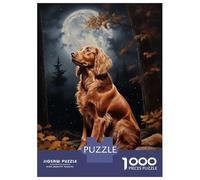 1000 Pieces Jigsaw Puzzles for Teenagers Irish Setter Under Moonlight Jigsaws for Adults Family Game But Fun And Humorous Christmas Birthday Gifts 38x26cm/1000pcs