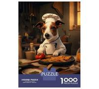 1000 Pieces Jigsaw Puzzles for Teenagers Jack Russell Terrier Chef Puzzle for Adults Family Games Presents for Women Christmas Birthday Gifts 70x50cm/1000pcs